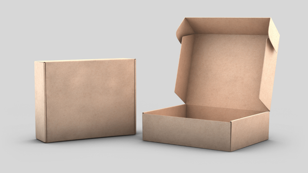 empty cardboard boxes on a white background