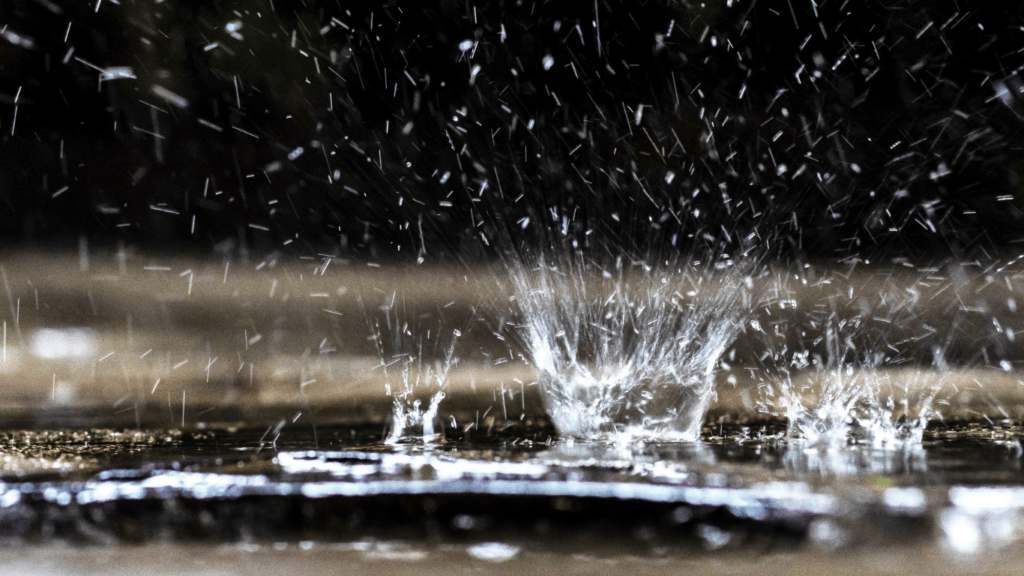 a close up of water droplets on a window